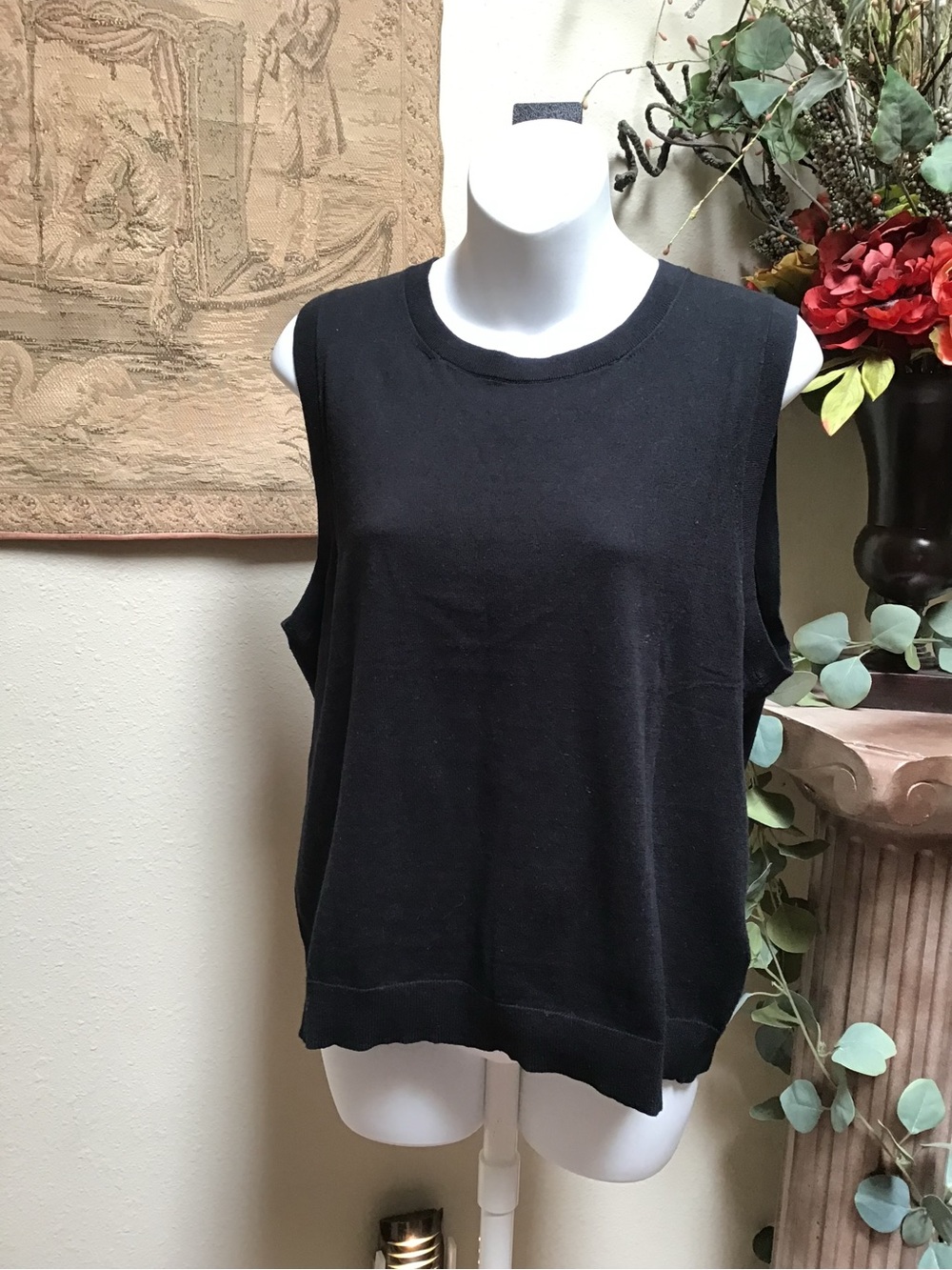 J. Crew Black Sleeveless Knit Muscle Tee